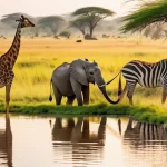 모잠비크에서 추천하는 가족 여행지 - **Prompt: Family Safari Adventure in Gorongosa National Park, Mozambique**
    A vibrant, sun-drench...