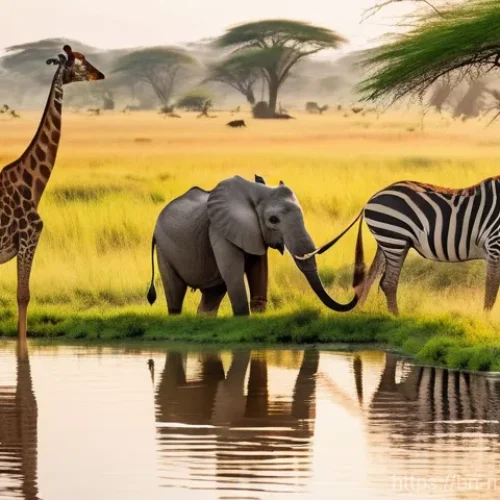 모잠비크에서 추천하는 가족 여행지 - **Prompt: Family Safari Adventure in Gorongosa National Park, Mozambique**
    A vibrant, sun-drench...