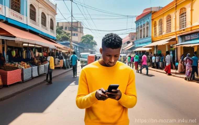 모잠비크에서 유용한 현지 앱 - Image Prompt 1: Urban Mobility in Maputo**