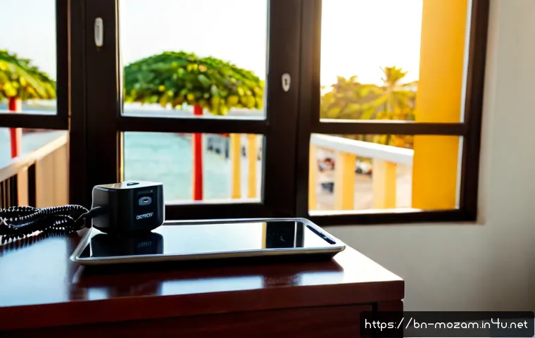 모잠비크에서 국제 전화 및 인터넷 사용법 - Photorealistic travel scene in Mozambique, a Bengali-speaking traveler seated at a clean hotel desk ...